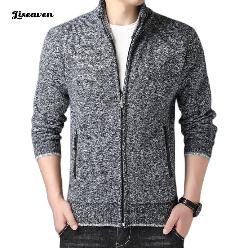Liseaven-남성 가디건 두꺼운 스웨터, 2022 년 신상품, 5 가지 색상, 캐주얼 스탠드 칼라, 따뜻한 스웨터 코트, 재킷 코트, 가을/겨울용 가디건